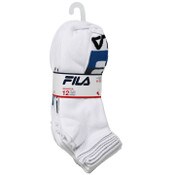 Wholesale - 12pk MEN WHITE FILA BLOCKED QTR SOCKS SIZE 10-13, UPC: 193159315382